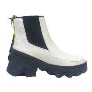 SOREL Brex™ Leather Chelsea Boots - Size 9.5 - Black / White